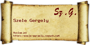 Szele Gergely névjegykártya